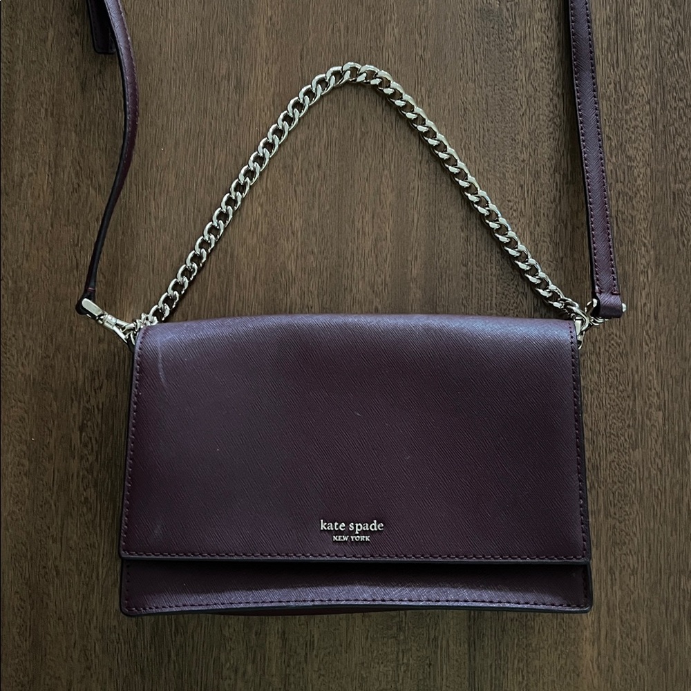 Kate Spade Plum Leather Shoulder/Crossbody Bag